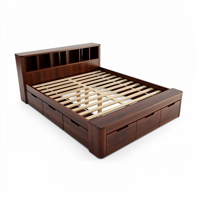 **Technische titel in het Nederlands:** Multifunctionele Bed met Opbergruimte en Houten Lattenbodem
