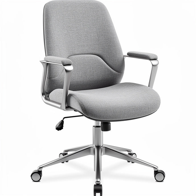 **Ergonomische bureaustoel met grijze bekleding en verstelbare armleuning**