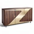 **Technische titel in het Nederlands: Moderne kast met hout en gouden accenten**
